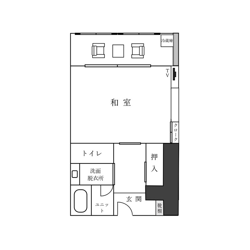 スタンダード 12畳客室 間取り図