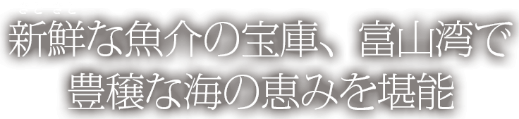 新鮮な魚介の宝庫、富山湾で 豊穣な海の恵みを堪能